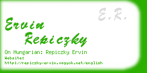 ervin repiczky business card